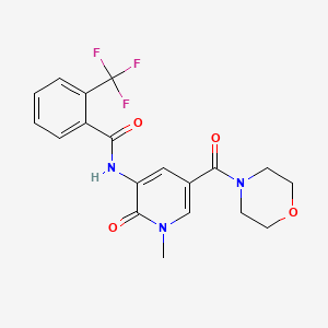 N-(1-methyl-5-(morpholine-4-carbonyl)-2-oxo-1,2-dihydropyridin-3-yl)-2-(trifluoromethyl)benzamide