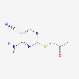 molecular formula C8H8N4OS B276366 4-Amino-2-[(2-oxopropyl)sulfanyl]-5-pyrimidinecarbonitrile 