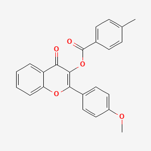 molecular formula C24H18O5 B2763661 2-(4-甲氧基苯基)-4-氧代-4H-香豆素-3-基-4-甲基苯甲酸酯 CAS No. 331460-13-0