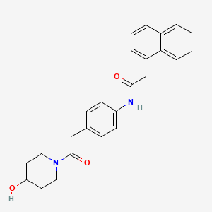 N-(4-(2-(4-hydroxypiperidin-1-yl)-2-oxoethyl)phenyl)-2-(naphthalen-1-yl)acetamide