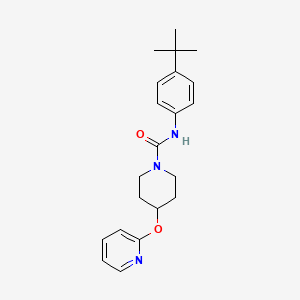 molecular formula C21H27N3O2 B2763666 N-(4-(tert-butyl)phenyl)-4-(pyridin-2-yloxy)piperidine-1-carboxamide CAS No. 1448133-19-4