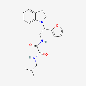molecular formula C20H25N3O3 B2763675 N1-(2-(呋喃-2-基)-2-(吲哚-1-基)乙基)-N2-异丁氧乙酰胺 CAS No. 898458-40-7