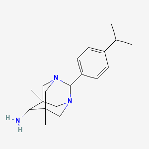 5,7-Dimethyl-2-[4-(propan-2-yl)phenyl]-1,3-diazatricyclo[3.3.1.1~3,7~]decan-6-amine