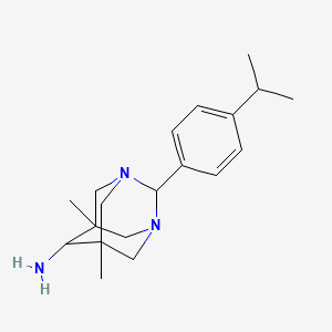 molecular formula C19H29N3 B2763677 5,7-Dimethyl-2-[4-(propan-2-yl)phenyl]-1,3-diazatricyclo[3.3.1.1~3,7~]decan-6-amine CAS No. 951626-49-6