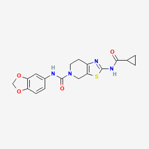 N-(benzo[d][1,3]dioxol-5-yl)-2-(cyclopropanecarboxamido)-6,7-dihydrothiazolo[5,4-c]pyridine-5(4H)-carboxamide