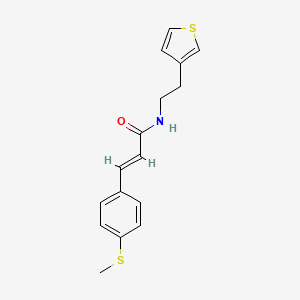 molecular formula C16H17NOS2 B2763691 (E)-3-(4-(甲硫基)苯基)-N-(2-(噻吩-3-基)乙基)丙烯酰胺 CAS No. 1798414-21-7