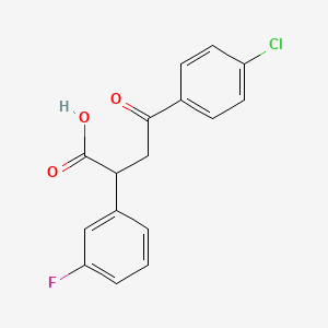 molecular formula C16H12ClFO3 B2763695 4-(4-氯苯基)-2-(3-氟苯基)-4-氧代丁酸 CAS No. 344280-97-3