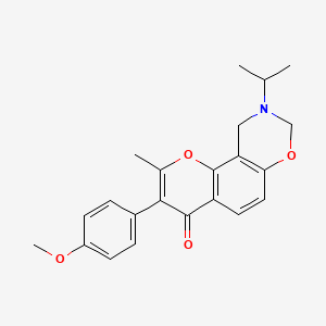 molecular formula C22H23NO4 B2763697 9-isopropyl-3-(4-methoxyphenyl)-2-methyl-9,10-dihydrochromeno[8,7-e][1,3]oxazin-4(8H)-one CAS No. 1010876-96-6