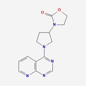 molecular formula C14H15N5O2 B2763705 3-(1-Pyrido[2,3-d]pyrimidin-4-ylpyrrolidin-3-yl)-1,3-oxazolidin-2-one CAS No. 2380079-57-0