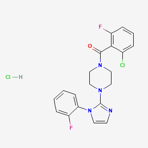 (2-chloro-6-fluorophenyl)(4-(1-(2-fluorophenyl)-1H-imidazol-2-yl)piperazin-1-yl)methanone hydrochloride