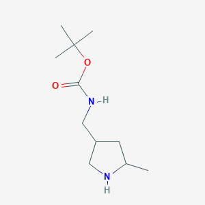 molecular formula C11H22N2O2 B2763714 tert-butyl N-[(5-methylpyrrolidin-3-yl)methyl]carbamate CAS No. 1374653-91-4