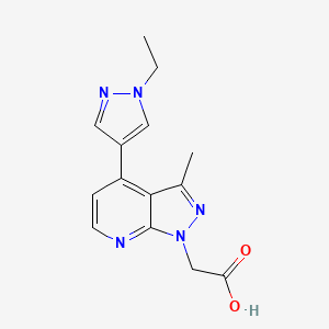 [4-(1-ethyl-1H-pyrazol-4-yl)-3-methyl-1H-pyrazolo[3,4-b]pyridin-1-yl]acetic acid