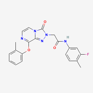 molecular formula C21H18FN5O3 B2763732 N-(3-fluoro-4-methylphenyl)-2-[8-(2-methylphenoxy)-3-oxo[1,2,4]triazolo[4,3-a]pyrazin-2(3H)-yl]acetamide CAS No. 1251697-19-4