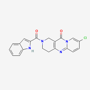 molecular formula C20H15ClN4O2 B2763733 8-氯-2-(1H-吲哚-2-甲酰)-3,4-二氢-1H-二嘧啶并[1,2-a:4',3'-d]嘧啶-11(2H)-酮 CAS No. 2034267-43-9