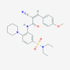(Z)-2-Cyano-N-[5-(diethylsulfamoyl)-2-piperidin-1-ylphenyl]-3-(4-methoxyphenyl)prop-2-enamide