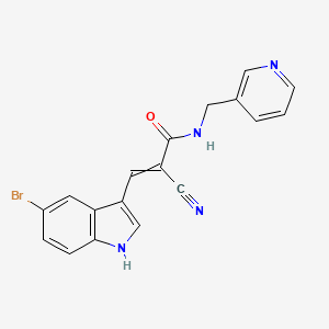 molecular formula C18H13BrN4O B2763739 3-(5-bromo-1H-indol-3-yl)-2-cyano-N-[(pyridin-3-yl)methyl]prop-2-enamide CAS No. 879194-70-4