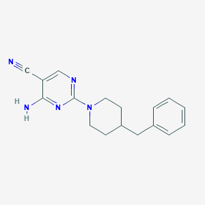 molecular formula C17H19N5 B276374 4-Amino-2-(4-benzyl-1-piperidinyl)-5-pyrimidinecarbonitrile 