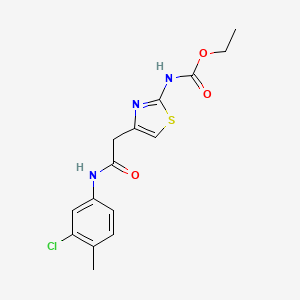 Ethyl (4-(2-((3-chloro-4-methylphenyl)amino)-2-oxoethyl)thiazol-2-yl)carbamate