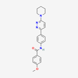 molecular formula C23H24N4O2 B2763751 4-甲氧基-N-(4-(6-(哌啶-1-基)吡啶并[3,4-d]嘧啶-3-基)苯甲酰胺 CAS No. 899954-00-8