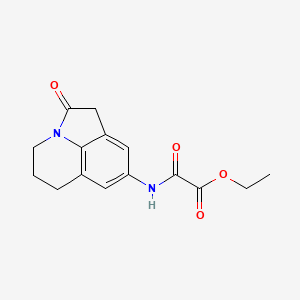 molecular formula C15H16N2O4 B2763752 ethyl 2-oxo-2-((2-oxo-2,4,5,6-tetrahydro-1H-pyrrolo[3,2,1-ij]quinolin-8-yl)amino)acetate CAS No. 1207047-68-4