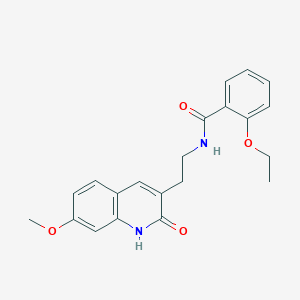 molecular formula C21H22N2O4 B2763760 2-ethoxy-N-[2-(7-methoxy-2-oxo-1H-quinolin-3-yl)ethyl]benzamide CAS No. 851405-53-3