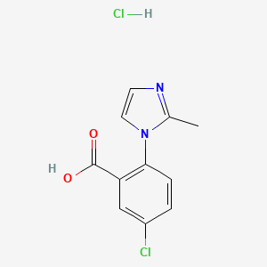 molecular formula C11H10Cl2N2O2 B2763762 5-氯-2-(2-甲基-1H-咪唑-1-基)苯甲酸盐酸盐 CAS No. 1909317-64-1