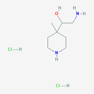 molecular formula C8H20Cl2N2O B2763764 2-Amino-1-(4-methylpiperidin-4-yl)ethanol;dihydrochloride CAS No. 2287316-65-6