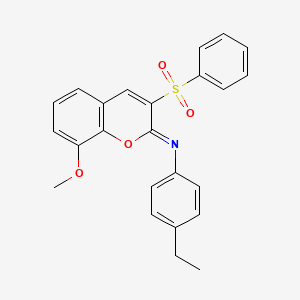 (Z)-4-ethyl-N-(8-methoxy-3-(phenylsulfonyl)-2H-chromen-2-ylidene)aniline