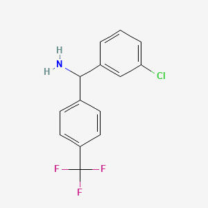 molecular formula C14H11ClF3N B2763769 (3-Chlorophenyl)(4-(trifluoromethyl)phenyl)methanamine CAS No. 1273879-49-4