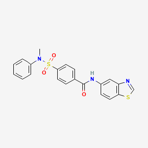 molecular formula C21H17N3O3S2 B2763777 N-(benzo[d]thiazol-5-yl)-4-(N-methyl-N-phenylsulfamoyl)benzamide CAS No. 941966-32-1