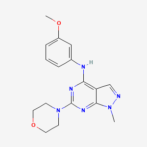 molecular formula C17H20N6O2 B2763781 N-(3-甲氧基苯基)-1-甲基-6-吗啉-1H-吡唑并[3,4-d]嘧啶-4-胺 CAS No. 878065-87-3