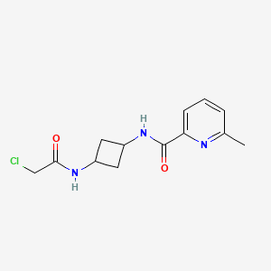 molecular formula C13H16ClN3O2 B2763782 N-[3-[(2-Chloroacetyl)amino]cyclobutyl]-6-methylpyridine-2-carboxamide CAS No. 2411262-81-0