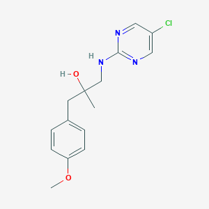 molecular formula C15H18ClN3O2 B2763783 1-[(5-Chloropyrimidin-2-yl)amino]-3-(4-methoxyphenyl)-2-methylpropan-2-ol CAS No. 2380062-99-5