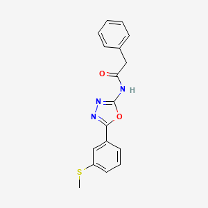 N-[5-(3-methylsulfanylphenyl)-1,3,4-oxadiazol-2-yl]-2-phenylacetamide