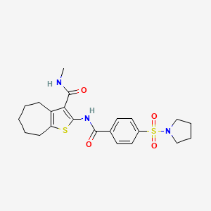 N-methyl-2-(4-(pyrrolidin-1-ylsulfonyl)benzamido)-5,6,7,8-tetrahydro-4H-cyclohepta[b]thiophene-3-carboxamide