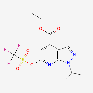 ethyl 1-isopropyl-6-(((trifluoromethyl)sulfonyl)oxy)-1H-pyrazolo[3,4-b]pyridine-4-carboxylate