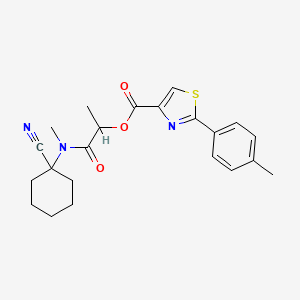 molecular formula C22H25N3O3S B2763822 1-[(1-Cyanocyclohexyl)(methyl)carbamoyl]ethyl 2-(4-methylphenyl)-1,3-thiazole-4-carboxylate CAS No. 1111448-43-1