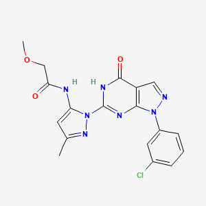 N-(1-(1-(3-chlorophenyl)-4-oxo-4,5-dihydro-1H-pyrazolo[3,4-d]pyrimidin-6-yl)-3-methyl-1H-pyrazol-5-yl)-2-methoxyacetamide