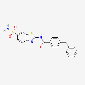 molecular formula C21H17N3O3S2 B2763837 4-benzyl-N-(6-sulfamoyl-1,3-benzothiazol-2-yl)benzamide CAS No. 329906-26-5