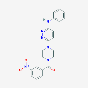 molecular formula C21H20N6O3 B2763838 6-[4-(3-nitrobenzoyl)piperazin-1-yl]-N-phenylpyridazin-3-amine CAS No. 946288-65-9