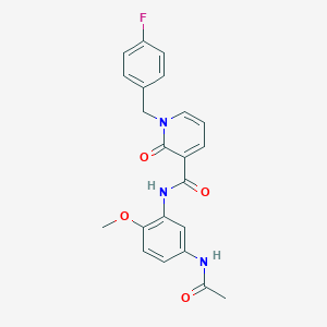 molecular formula C22H20FN3O4 B2763845 N-(5-acetamido-2-methoxyphenyl)-1-(4-fluorobenzyl)-2-oxo-1,2-dihydropyridine-3-carboxamide CAS No. 899753-97-0