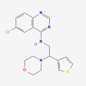 molecular formula C18H19ClN4OS B2763847 6-Chloro-N-(2-morpholin-4-yl-2-thiophen-3-ylethyl)quinazolin-4-amine CAS No. 2380191-14-8