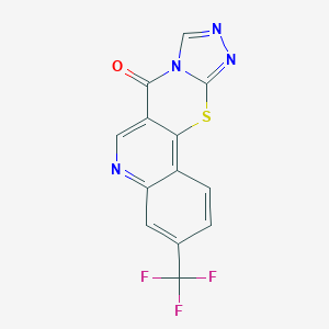 molecular formula C13H5F3N4OS B276385 3-(trifluoromethyl)-7H-[1,2,4]triazolo[3',4':2,3][1,3]thiazino[5,6-c]quinolin-7-one 