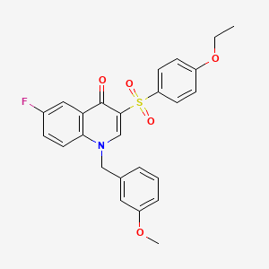 molecular formula C25H22FNO5S B2763850 3-((4-ethoxyphenyl)sulfonyl)-6-fluoro-1-(3-methoxybenzyl)quinolin-4(1H)-one CAS No. 895639-57-3