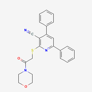 molecular formula C24H21N3O2S B2763851 2-((2-Morpholino-2-oxoethyl)thio)-4,6-diphenylnicotinonitrile CAS No. 309920-71-6