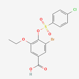 3-Bromo-4-{[(4-chlorophenyl)sulfonyl]oxy}-5-ethoxybenzoic acid