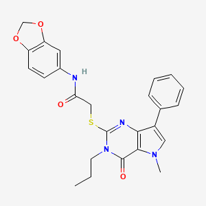 N-1,3-benzodioxol-5-yl-2-[(5-methyl-4-oxo-7-phenyl-3-propyl-4,5-dihydro-3H-pyrrolo[3,2-d]pyrimidin-2-yl)thio]acetamide