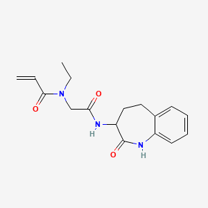 molecular formula C17H21N3O3 B2763863 N-Ethyl-N-[2-oxo-2-[(2-oxo-1,3,4,5-tetrahydro-1-benzazepin-3-yl)amino]ethyl]prop-2-enamide CAS No. 2361663-80-9