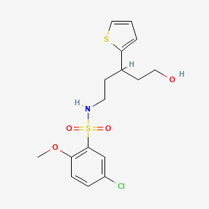 5-chloro-N-(5-hydroxy-3-(thiophen-2-yl)pentyl)-2-methoxybenzenesulfonamide
