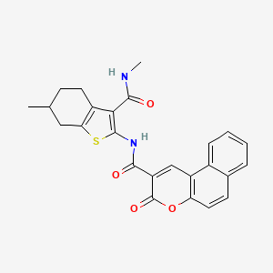 molecular formula C25H22N2O4S B2763867 N-(6-methyl-3-(methylcarbamoyl)-4,5,6,7-tetrahydrobenzo[b]thiophen-2-yl)-3-oxo-3H-benzo[f]chromene-2-carboxamide CAS No. 892979-63-4
